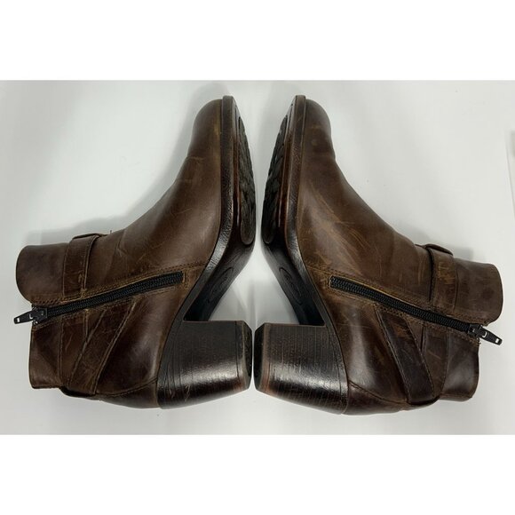 BOC Women's SHEA ANKLE Full Grain Leather Buckle Boots SZ 6.5 Brown - Picture 5 of 9